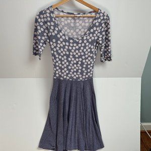 LuLaRoe Nicole A-line Dress Heather Purple Polka Dot Size XXS